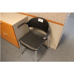TEKNION BLACK PLASTIC STACKING CHAIR
