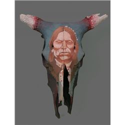 Antique painted steer skull.  Painted by the Seminole