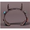 Image 2 : Native American Antique Silver & Turquoise Bangle with
