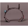 Image 4 : Native American Antique Silver & Turquoise Bangle with