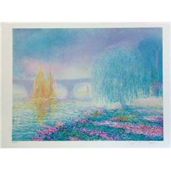 Claude Manoukian, Pont sur Yonnes,  Lithograph