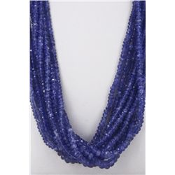 Natural Tanzanite Beaded Necklace Rope 498.00ct