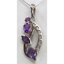 Sterling Silver .925 Amethyst Pendant