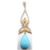 Image 1 : Sterling Silver .925 Turquoise color Drop Pendant