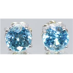 Nat. Blue Zircon Earrings