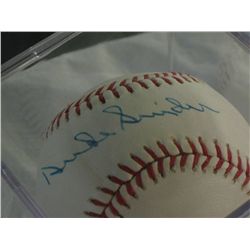 Duke Snider Signed Ball in Plexiglas Display Case