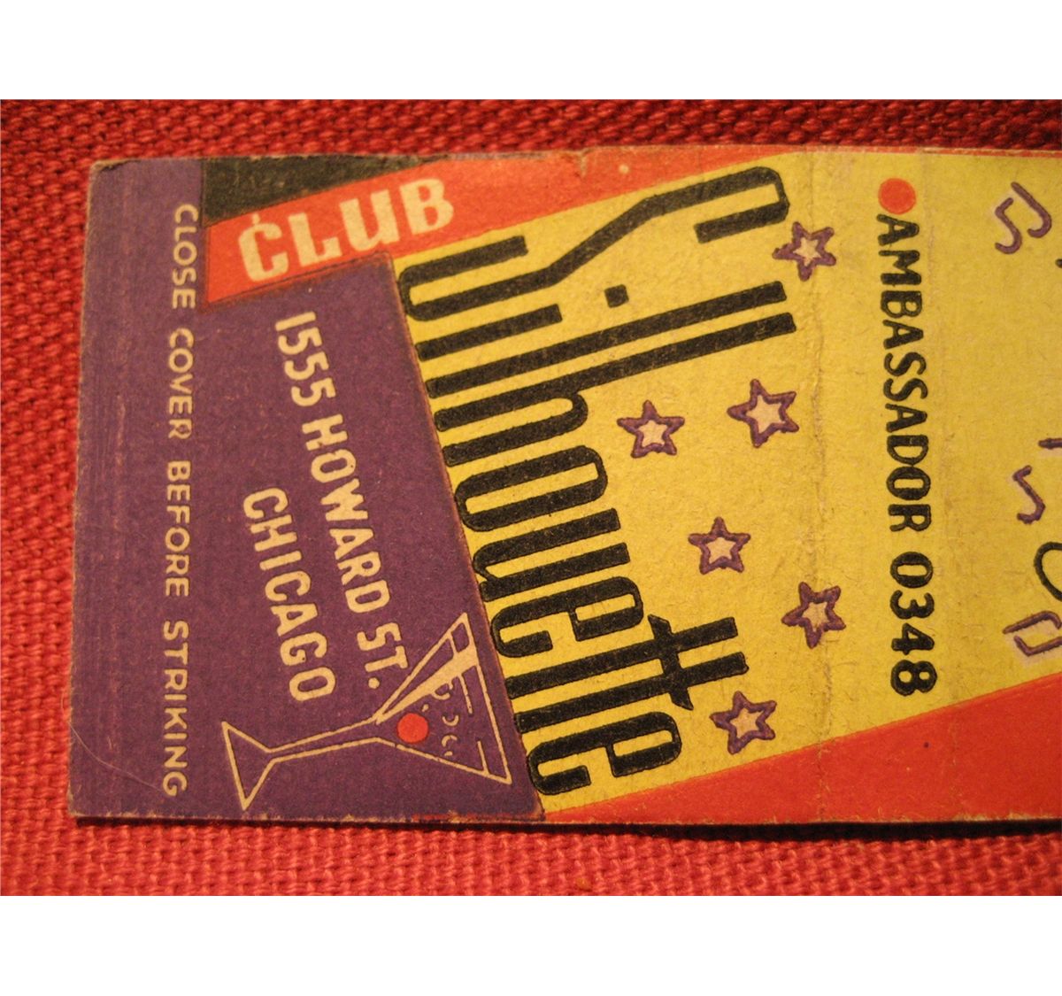 Vintage Matchbook Cover Club Silhouette Dancing Singer