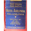 Image 2 : VINTAGE MATCHBOOK COVER HOTEL ADELPHIA PHILADELPHIA 400 ROOMS 400 BATHS