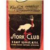 Image 2 : VINTAGE MATCHBOOK COVER STORKS CLUB N.Y.C. IN HOLLYWOOD IT THE TRACADERO DINNING 7 DANCING