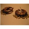 Image 3 : COSTUME JEWELEY GOLD COPPER TONE EARRINGS W/ DANGLE BEADS