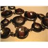 Image 2 : COSTUME JEWELRY, JEWELED PEARL BLACK FACETED RINESTONES