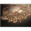 Image 1 : COSTUME JEWELRY SILVER TONE NECKLACE WITH RED RINESTONE ETHNIC STYLE