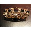 Image 1 : COSTUME JEWELRY BLACK RINESTONE FASHSION RING GOLD TONE