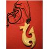 Image 1 : COSTUME JEWELRY POLISHED BONE PENDANT ARTISAN WITH LEATHER NECKLACE