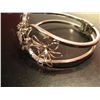 Image 2 : COSTUME JEWELRY RHINESTONE CUFF BRACELET SILVER TONE