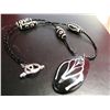 Image 1 : COSTUME JEWELRY ARTISAN BLACK & WHITE BEADED NECKLACE HANDMADE