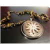 Image 1 : COSTUME JEWELRY ARTISAN TIGER STONE BEADED NECKLACE WITH PENDANT