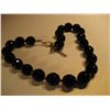 Image 1 : COSTUME JEWELRY VINTAGE BLACK GLASS BEADED NECKLACE