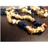Image 3 : COSTUME JEWELRY ARTISAN HANDMADE BEADED SHELL & BLUE STONE NECKLACE