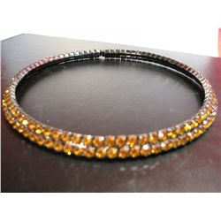 COSTUME JEWELRY YELLOW RHINESTONE CHOKER NECKLACE