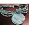 Image 3 : COSTUME JEWELRY ARTISAN STYLE BEADED TURQUOISE COLORED NECKLACE