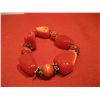 Image 1 : COSTUME JEWELRY RED BEADED ARISAN BRACELET