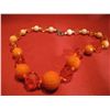 Image 1 : COSTUME JEWELRY VINTAGE ORANGE & WHITE BEADED NECKLACE