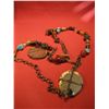 Image 1 : COSTUME JEWELRY ARTISAN NECKLACE GEO STONE BEADED STONE WITH BEADS