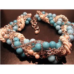 COSTUME JEWELRY ARTISAN CRAFTED BEADED NECKLACE