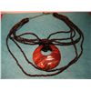 Image 3 : COSTUME JEWELRY ARTISAN STYLED BEADED DYED SHELL PENDANT