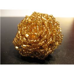 COSTUME JEWELRY ARTISAN STYLE SCRUNCHIE RING BEADED