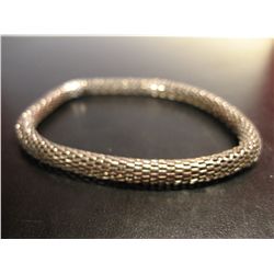 COSTUME JEWELRY SILVER TONE SNAKE STYLE BRACELET