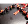 Image 3 : COSTUME JEWELRY ARTISAN HAND PAINTED SEED NECKLACE THREADED WITH RIBBON