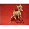 Image 2 : COSTUME JEWELRY RHINESTONE DEER BROOCH PIN SILVER TONE