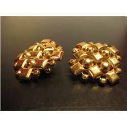 COSTUME JEWELRY GOLD TONE CLIP ON EARRINGS