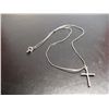 Image 1 : COSTUME JEWELRY SILVER TONE CROSS NECKLACE