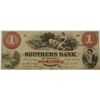 Image 1 : 1858 $1 SOUTHERN BANK OF GEORGIA