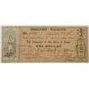 Image 1 : 1862 $1 TEXAS TREASURY WARRANT CU