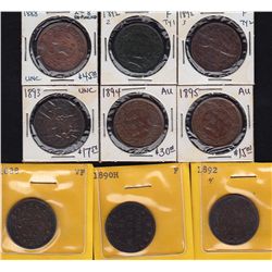 Lot of 9 One Cent