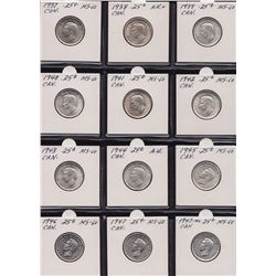 Lot of 17 Twenty Five Cents