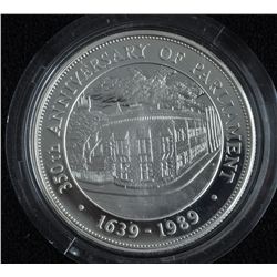 1989 Barbados $50 Silver Proof Coin