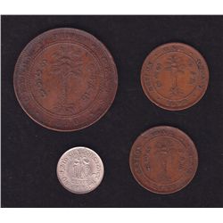 Lot of 4 Ceylon Coins