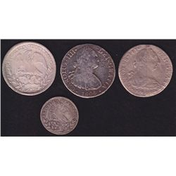 Lot of 4 Mexican Silver Coins