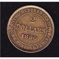 1880 Newfoundland $2 Gold