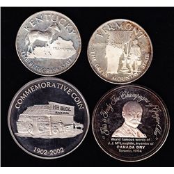 Lot of 4 Silver Medallions