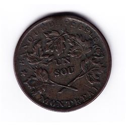 1837 Banque du Peuple Un Sou Token