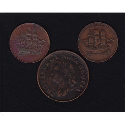 Lot of 3 Colonial Tokens