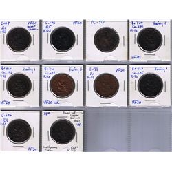 Lot of ten Bank Of Upper Canada Half Penny Tokens, BR 720.
