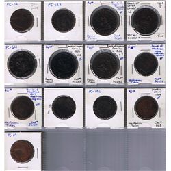 Lot of thirteen Miscellaneous Canadian Tokens