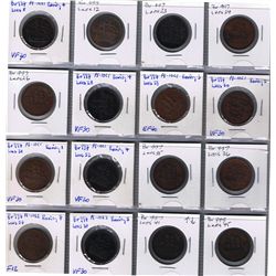 Lot of sixteen Ships Colonies & Commerce tokens, BR 997.